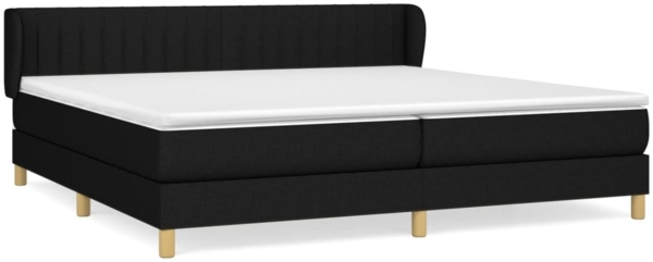 Doppelbett, Polsterbett mit Matratze Stoff Schwarz 200x200 cm, Härtegrad: H2 [3126991]
