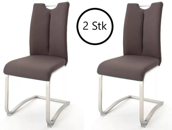 Esszimmerstuhl >Kerrin< (2-er Set) in Braun aus Polyurethan - 45x102x58 (BxHxT)