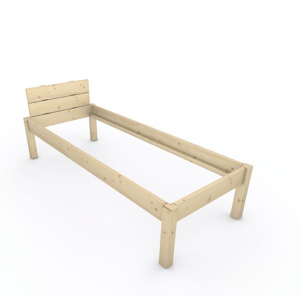 Pfostenbett "metallarm" Fichte Holzbett "Daybett" 80 x 210cm 48cm Einzelbett
