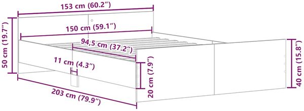vidaXL Bettgestell mit Kopf- und Fußteil Weiß 150x200 cm 3203754 Bild 10