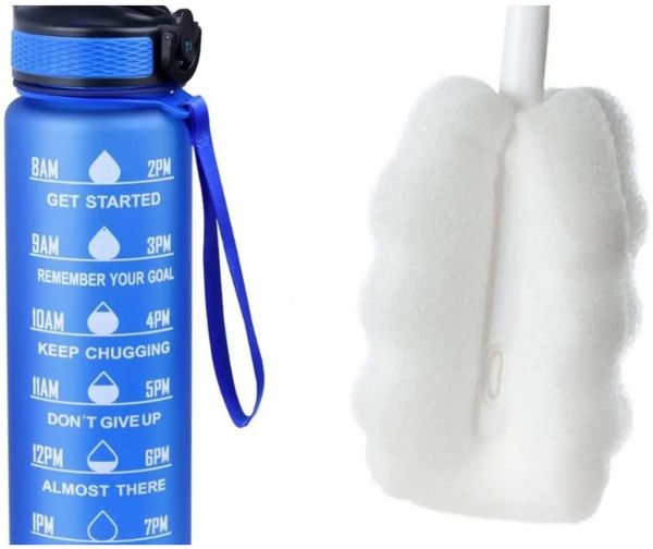 Botells Trinkflasche Sport Trinkflasche, Motivation, Wasserflasche + Strohhalm & Shakerball, Trinke während deiner Aktivität, leicht, auslaufsicher, motivierend