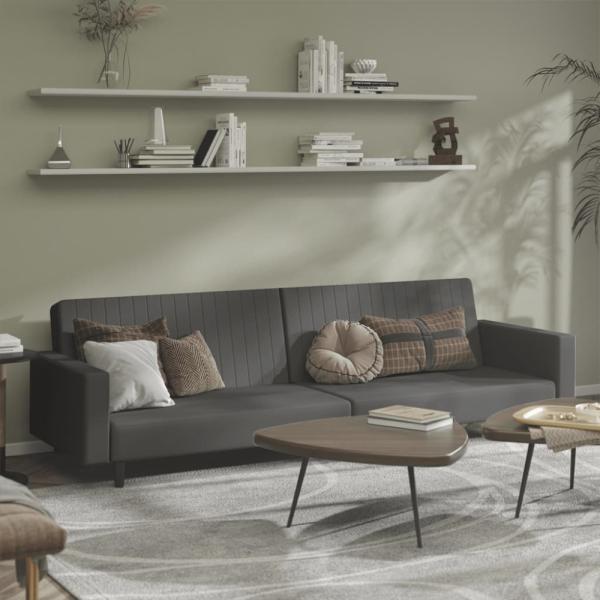 vidaXL Schlafsofa 2-Sitzer Dunkelgrau Samt 375938