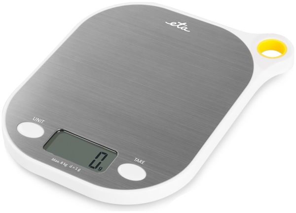 Eta Grami Elektronische Küchenwaage 8 kg 1 g Weiß Edelstahl Edelstahl Edelstahl