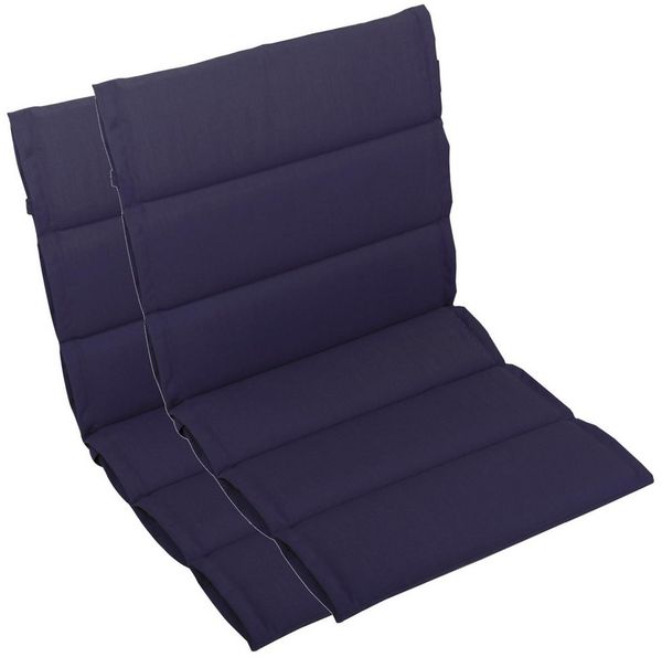 LILENO HOME Polsterauflage Niedriglehner, bequeme Sitzauflage für Gartenmöbel, Stuhlkissen, (2 St, 2er Set), 2er Set Gartenstuhl Auflagen Dunkelblau, wasserabweisende Sitzpolster