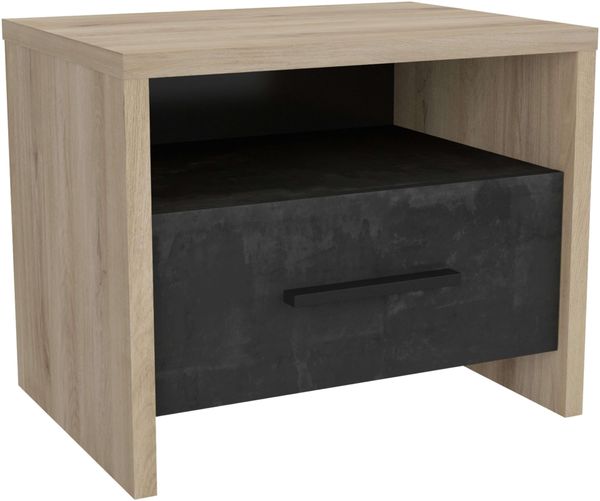 Demeyere Colorado Nachttisch, Kronberg Eiche/Sidewalk, Spanplatten, 6 x 36,3 x 40,1 cm (BxTxH), 49,6 x 36,3 x 40,1