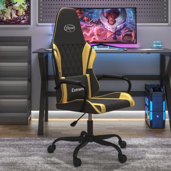 vidaXL Gaming-Stuhl Schwarz und Golden Kunstleder 3143777