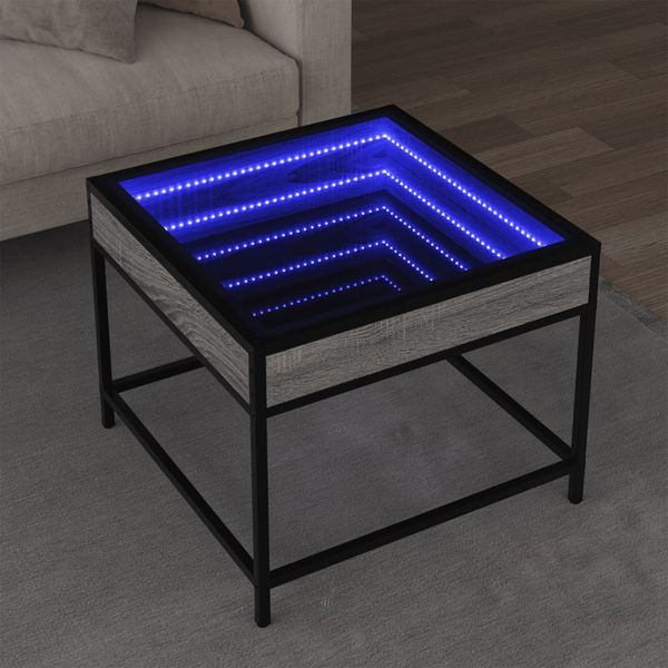 vidaXL Couchtisch mit Infinity-LED Grau Sonoma 50x50x41 cm 847680