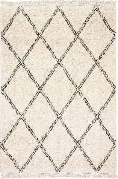 Pergamon Hochflor-Teppich Hochflor Langflor Shaggy Teppich Boho Rauten, Rechteckig, Höhe: 35 mm