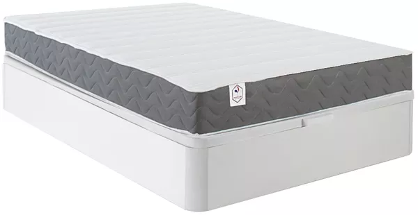 Vente-unique - HEAVEN Mattress and bed base set Stoff Weiß - B 160 cm x H 30 cm18 cm x L 200 cm