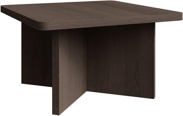 Selsey 'Qubeo' Couchtisch 60 cm, quadratisch mit Kreuzgestell, Holzoptik Esche Braun
