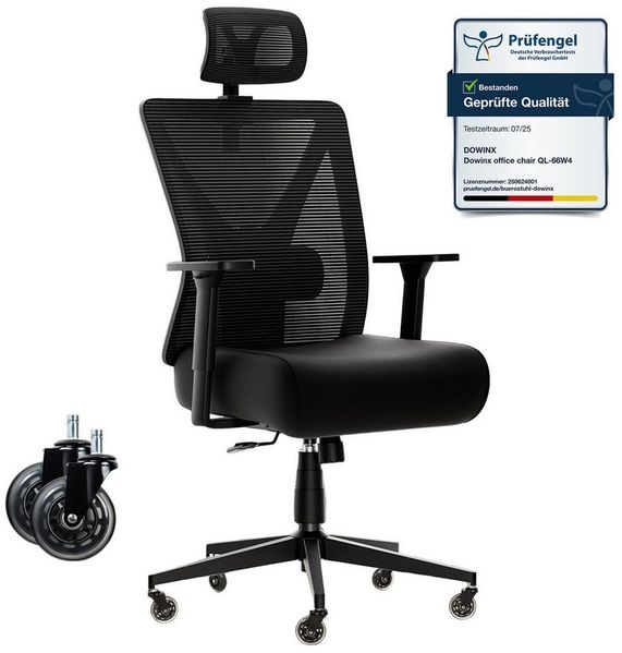Dowinx Bürostuhl mit höhenverstellbarer Rückenlehne, Gaming-Stuhl 3D-Armlehnen (Packung), strapazierfähiger Schreibtischstuhl für bis zu 220 kg