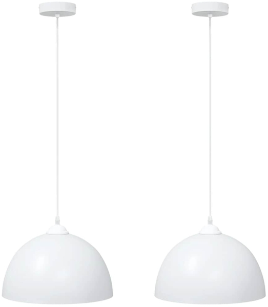 vidaXL Pendelleuchten 2 Stk. Höhenverstellbar E27 Weiß Ø 30 cm Metall 4103452