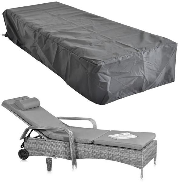 Feel2Home Gartenmöbel-Schutzhülle Schutzhülle 220x78x60 Schwarz Gartenmöbel Rattan Abdeckung Plane Haube, Witterungsbeständig