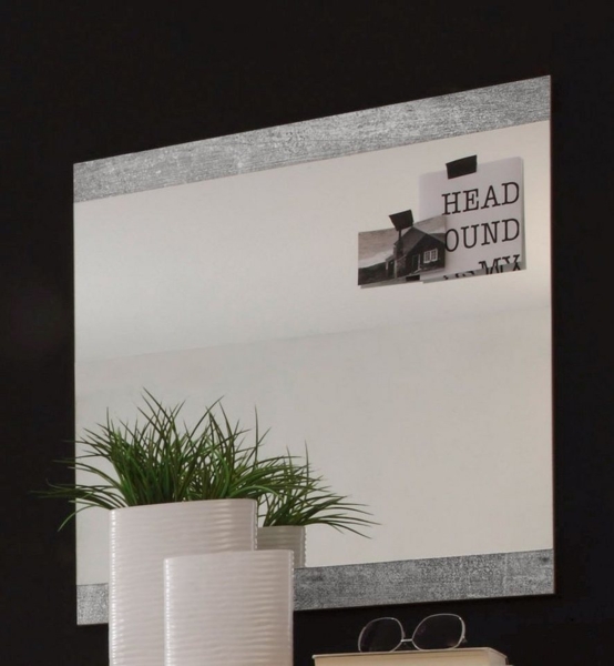 Garderobenspiegel STONE Wandspiegel Spiegel in Beton Optik grau 68x70