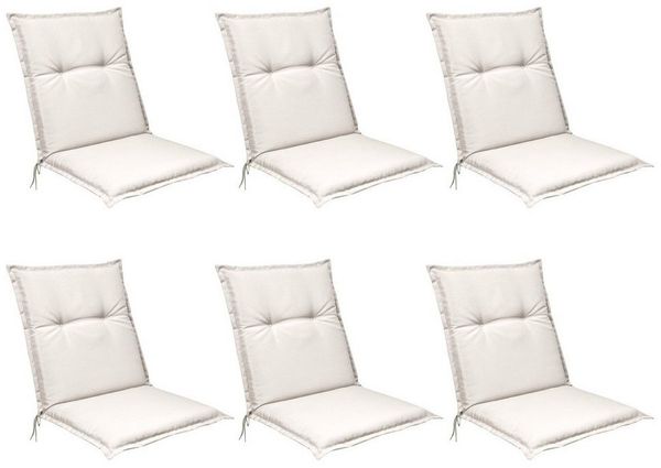 6er Set Beautissu Niedriglehner Auflage Base NL Natur