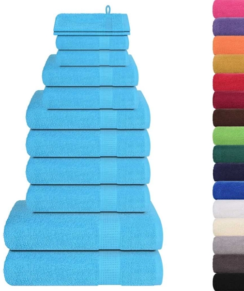 vidaXL 12-tlg. Handtuch-Set FROGN Türkis 360 g/m² 137108