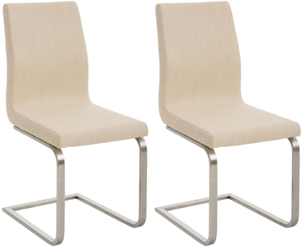 CLP 2er Set Esszimmerstühle Belfort mit Stoffbezug,creme