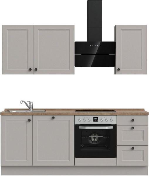 nobilia® Küchenzeile "Cascada II", NEU: individuell anpassbar mit gratis Profi-Beratung, vormontiert, Breite 210 cm, Ausrichtung wählbar, wahlw. mit E-Geräten