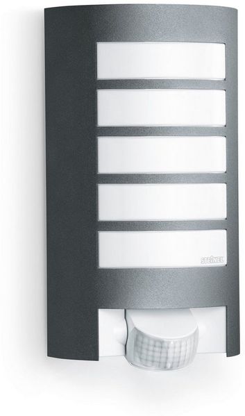 Außenwandleuchte L 12 S anthrazit, 180°-Bewegungsmelder, E27-Fassung, max. 60 W, Aluminiumblende, IP44