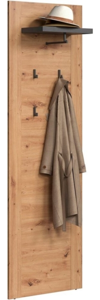 Home affaire Garderobenpaneel Ambres, Matte, hellbraune Echtholzoptik, ca. 62 cm breit, Hutablage, Melamin Bild 2