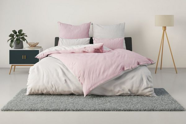 OTTO home Wendebettwäsche Desner2 100% Microfaser, extra weich, allergikerfreundlich, Microfaser, 2 teilig, Premium Qualität, uni, schnell trocknend, pflegeleicht, ab 135x200 cm