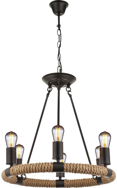 LED Hanfseil Kronleuchter, Durchmesser 50 cm, ULLEU