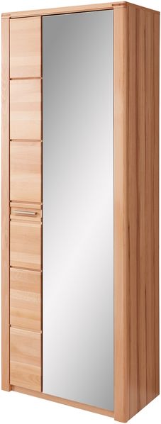 Garderobenschrank >Nature One< 2 Türen, 5 Böden, soft-close, Kernbuche teilmassiv - 74x201x40cm B/H/T