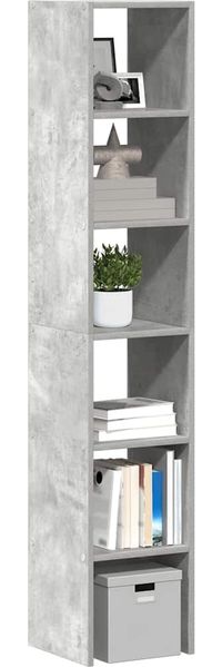 vidaXL Bücherregale 2Stk. Stapelbar Betongrau 30x30x80cm Holzwerkstoff 858810