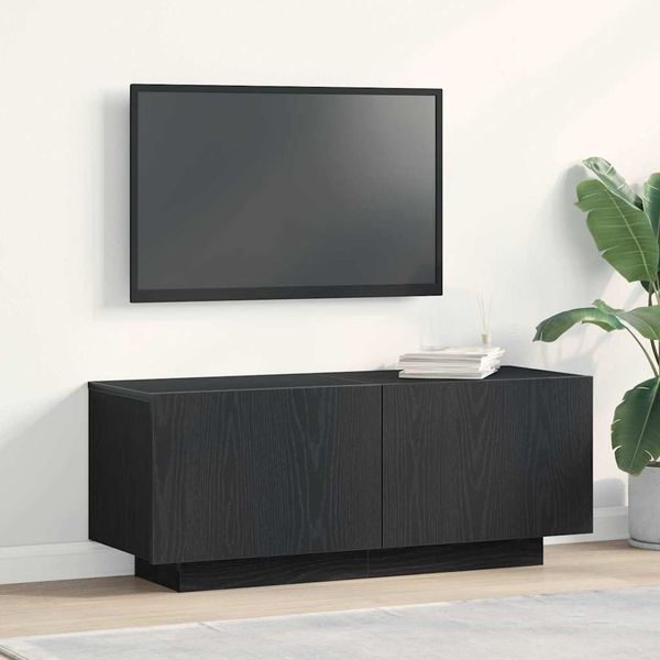 TV-Schrank, TV-Lowboard Schwarz Eichen-Optik 100x35x40 cm Holzwerkstoff