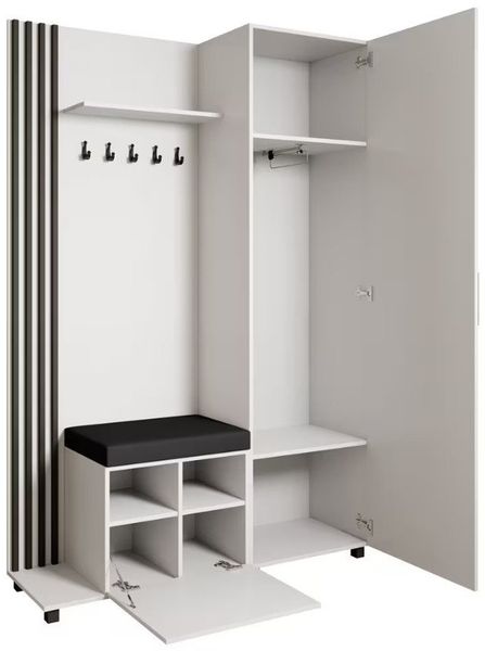Beautysofa Garderoben-Set Livia – Design, Funktion und Ordnung in Perfektion, (Geräumiger Schuhschrank, mit praktischer Kleiderstange)