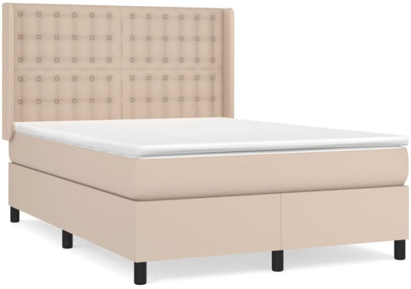vidaXL Boxspringbett Matratze Cappuccino-Braun 140x190cm Kunstleder 3132500