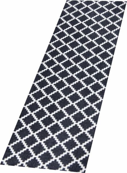 Kurzflor Fußmatte Elegance Schwarz Weiß - 50x150x0,7cm