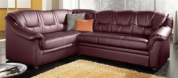 DOMO collection Ecksofa Montana, zeitlose Rückensteppung, bequeme Armlehnen, L-Form, wahlweise mit Bettfunktion
