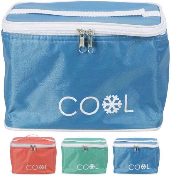 Koopman Thermobehälter Kühltasche Kühlbox Mini Getränkekühler Isotasche 15 x 21 x 15 cm Bunt, Polyester, (1-tlg), Rot, 4L Volumen, mit Tragegriff, Camping Bild 2