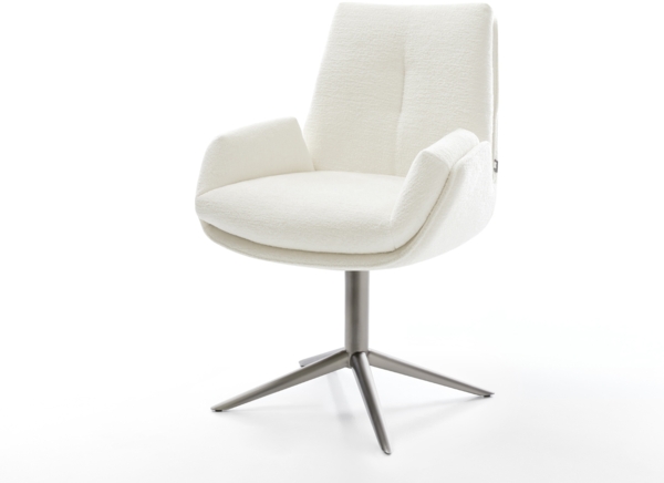 Drehstuhl Clea-Flex Bouclé Soft Beige Fußkreuz Graphit 360° drehbar Wippfunktion