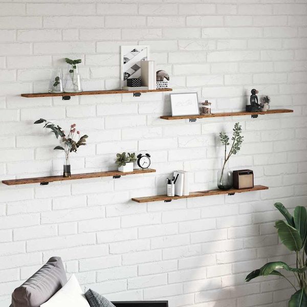 vidaXL Regalbrett 4 pcs Braun 100 x 10 x 1,5 cm Holzwerkstoff 875063
