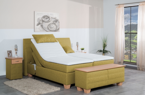 Meisterbetten Boxspringbett Syma 120x200 in W-Bambus, Matratzenbezug Nano, Ergoflex-Topper Bild 3