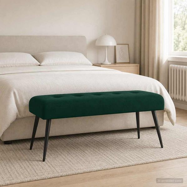 vidaXL Bank mit Knopfheftung Dunkelgrün 110 x 40 x 46 cm Samt 42038531