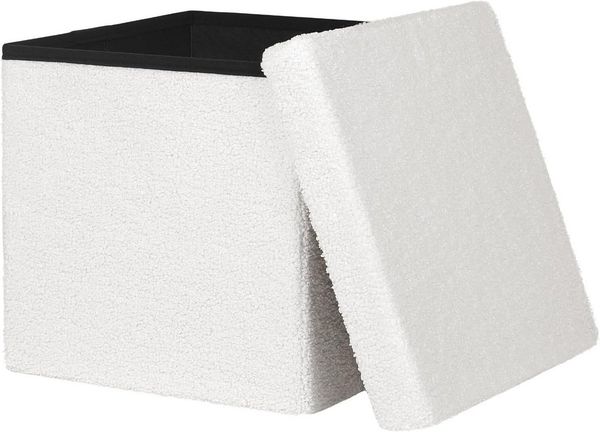 EUGAD Sitzhocker (1 St, Faltbarer Hocker), mit Stauraum aus Teddyfleece