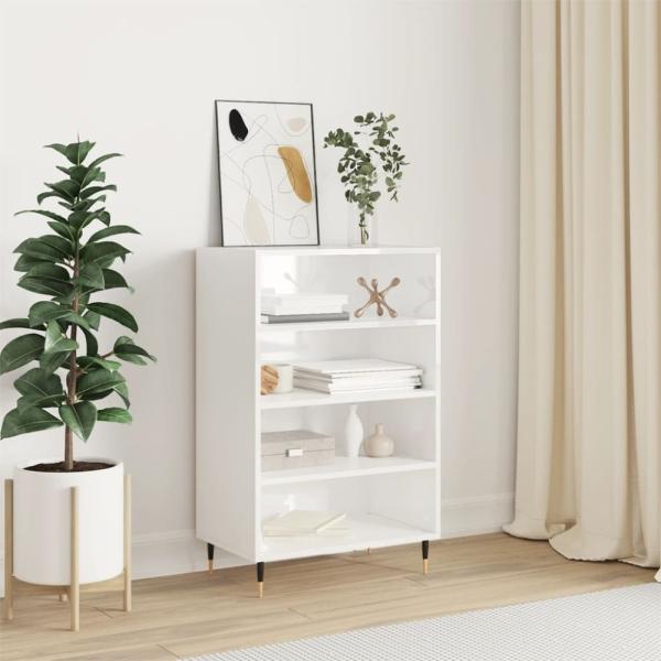 vidaXL Highboard Hochglanz-Weiß 57x35x90 cm Holzwerkstoff