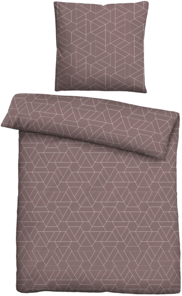 Traumhaft schlafen - Castell - Markenbettwäsche Polycotton Biber 0351104 TRIGON, macchiato, 1x 135x200 cm + 1x 80x80 cm