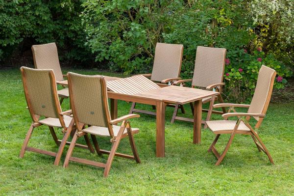 Capri Set 7tlg, Ausziehtisch modern