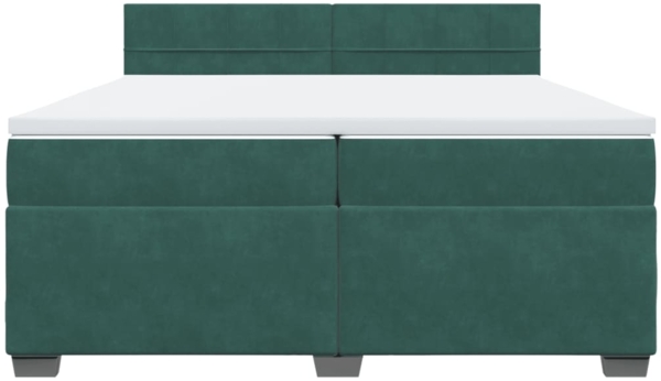 vidaXL Boxspringbett mit Matratze Dunkelgrün 200x200 cm Samt 3288705 Bild 5