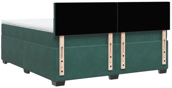 vidaXL Boxspringbett mit Matratze Dunkelgrün 200x200 cm Samt 3288705 Bild 7