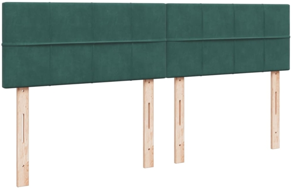 vidaXL Boxspringbett mit Matratze Dunkelgrün 200x200 cm Samt 3288705 Bild 8