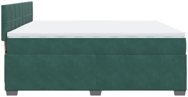 vidaXL Boxspringbett mit Matratze Dunkelgrün 200x200 cm Samt 3288705 Bild 6