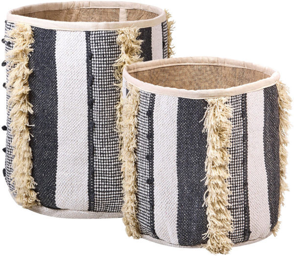 Korb Baumwolle beige grau 2er Set KOTKAI