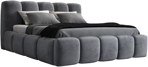 A&J MöbelLand 'Sonic' Polsterbett, Polyester, Anthrazit, 140 x 200, mit Lattenrost, mit Bettkasten Bild 4