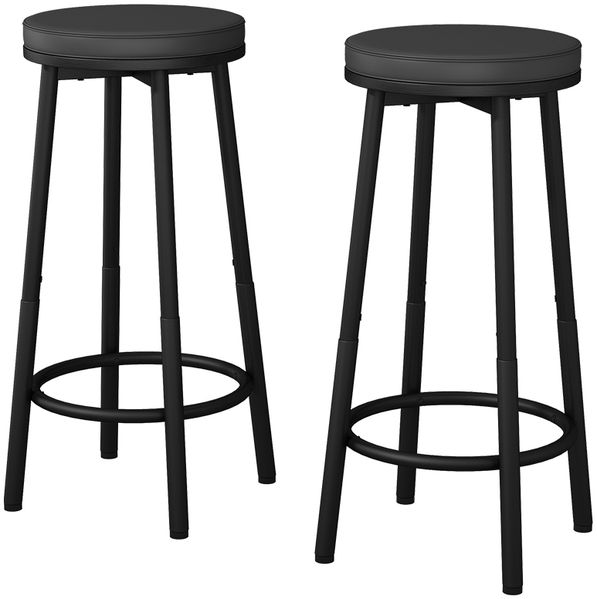 Barhocker Edmonton Schwarz 31.5 x 64 cm 2 Teile Vicco Bild 6