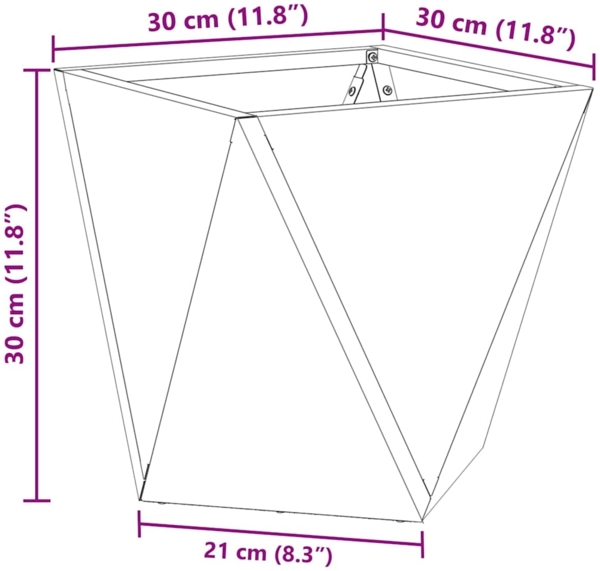 vidaXL Pflanzkübel 2 pcs Schwarz 30 x 30 x 30 cm Stahl 883809 Bild 10
